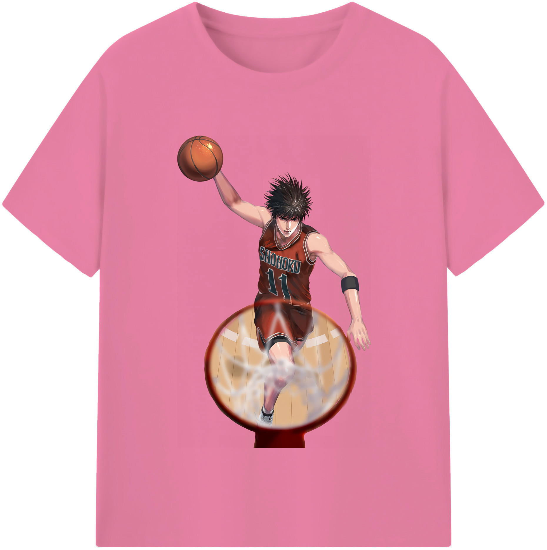 SLAM DUNK／スラムダンク 綿100％半袖Tシャツ（フロントプリント）